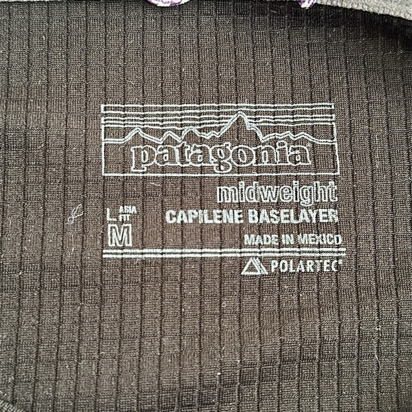 Patagonia sz M Capilene midweight base layer Black Long Sleeve Women's Top VGUC - Picture 5 of 7